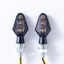 Load image into Gallery viewer, 2Pcs Motorcycle Turn Signal Lights Turn Signal Lights 3LED Turn Signal Warning Indicators Blinker Amber Light Scooter
