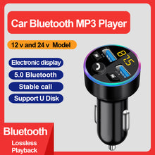Load image into Gallery viewer, Car MP3 Player Car Bluetooth Receiver FM Transmitter Modulator Car Wireless Bluetooth 5.0 USB Fast Charger Music Hands Free Car Kit
