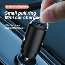 Load image into Gallery viewer, 200W Mini Car Dual Port USB Charger Lighter Fast Charging Cigarette Lighter Socket 100w PD Usb Type C Dual Ports Invisible Metal Charger
