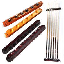 Load image into Gallery viewer, 1PC Six-Hole Solid Wood Snap-On Wall Mount Pool Cue Holder Prevent The Pool Cue From Deforming Billiard Supplies Accessories
