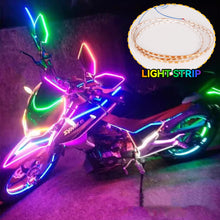 Load image into Gallery viewer, 1Pc 90cm 90SMD Motorcycle Decroation LED Colorful Light Strip 3528 Flexible Tape Rope Stripe Ray Tape Lamp Car Interior Atmosphere Lights 12V
