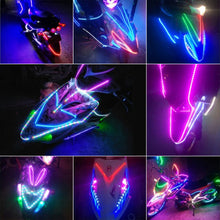 Load image into Gallery viewer, 1Pc 90cm 90SMD Motorcycle Decroation LED Colorful Light Strip 3528 Flexible Tape Rope Stripe Ray Tape Lamp Car Interior Atmosphere Lights 12V

