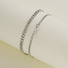 Load image into Gallery viewer, 2Pcs/pair Fashion Stainless Steel Couple Bracelets Heart Charm Creative Chain Bracelets Jewelry Gift For Women Men
