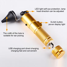 Load image into Gallery viewer, Ear Picking Handheld Light Inspection Otoscope USB Charging Professional Ear Picking Handheld Light LED Light Emitting Ear Picking Ear Light
