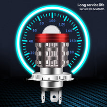 Load image into Gallery viewer, Motorcycle Headlight LED H4/H6 BA20D Hi/Low Dual Colors with Angel Devil Eyes Headlight Projector Lens Bulb Motor Driving Lights DRL Scooter Front Lamp
