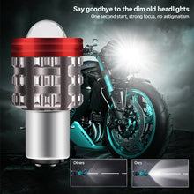 Load image into Gallery viewer, Motorcycle Headlight LED H4/H6 BA20D Hi/Low Dual Colors with Angel Devil Eyes Headlight Projector Lens Bulb Motor Driving Lights DRL Scooter Front Lamp
