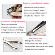 Load image into Gallery viewer, 1 Pc Metal 6mm Pore Diameter Punch Pliers Single Hole Puncher Hand Paper Scrapbooking Punches 1-8 Pages Paper Hole Puncher
