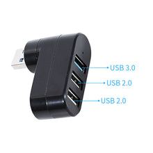 Load image into Gallery viewer, USB 2.0 Hub USB Hub 2.0 Multi USB Splitter Hub Rotatable 3 Port Multiple Expander Splitter Mini USB 2.0 Hub Computer Accessories
