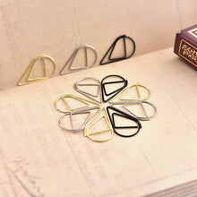 Load image into Gallery viewer, 100Pieces Metal Material Drop Shape Paper Clips Gold Silver Color Kawaii Cute Bookmark Clip Stationery Office School Supplies

