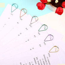 Load image into Gallery viewer, 100Pieces Metal Material Drop Shape Paper Clips Gold Silver Color Kawaii Cute Bookmark Clip Stationery Office School Supplies
