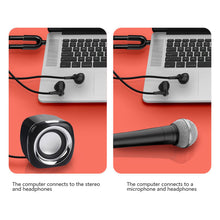 Load image into Gallery viewer, U Type Adapter Dual 3.5 MM Headphone Plug Audio Cables Splitter Microphone 2 In 1 Swivel Connector Audio Converter
