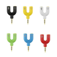 Load image into Gallery viewer, U Type Adapter Dual 3.5 MM Headphone Plug Audio Cables Splitter Microphone 2 In 1 Swivel Connector Audio Converter
