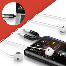 Load image into Gallery viewer, U Type Adapter Dual 3.5 MM Headphone Plug Audio Cables Splitter Microphone 2 In 1 Swivel Connector Audio Converter
