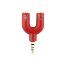 Load image into Gallery viewer, U Type Adapter Dual 3.5 MM Headphone Plug Audio Cables Splitter Microphone 2 In 1 Swivel Connector Audio Converter
