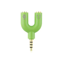 Load image into Gallery viewer, U Type Adapter Dual 3.5 MM Headphone Plug Audio Cables Splitter Microphone 2 In 1 Swivel Connector Audio Converter
