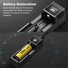 Load image into Gallery viewer, USB LCD Battery Smart Charger 1 / 2 Slots Dual For 18650 3.7V Rechargeable Lithium Battery For 1.2V NI-MH AA / AAA Battery
