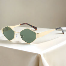 Load image into Gallery viewer, Fashion Vintage Rhombus Sunglasses Polygonal Metal Frame Sun Glasses Women Men Retro Punk Shades UV400 Eyewear Unique Outdoor Accessories
