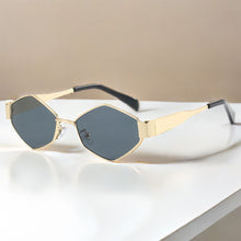 Load image into Gallery viewer, Fashion Vintage Rhombus Sunglasses Polygonal Metal Frame Sun Glasses Women Men Retro Punk Shades UV400 Eyewear Unique Outdoor Accessories
