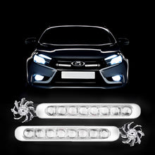 Load image into Gallery viewer, 2Pcs Car Wind Powered LED DRL Daytime Running Lights Creative Auto Auxiliary Lighting Rotation Fan Lamp Automobile Day Time Headlights
