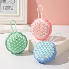 Load image into Gallery viewer, Suspensible Household Silicone Shampoo Brush Deep Cleaning Wet Dry Dual-use Head Massage Hair Brush Soft Portable Shampoo Brush
