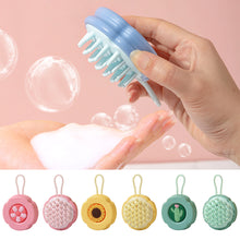 Load image into Gallery viewer, Suspensible Household Silicone Shampoo Brush Deep Cleaning Wet Dry Dual-use Head Massage Hair Brush Soft Portable Shampoo Brush
