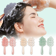 Load image into Gallery viewer, Leaf Shaped Shampoo Brush Household Silicone Handle Shampoo Hair Comb High Elasticity Portable Massage Shampoo Brush
