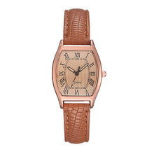 Load image into Gallery viewer, Classic Oval Creative Wine Barrel Shaped Watch Simple Retro Quartz Watch Imitation Leather Watchband Casual Wristwatch for Women
