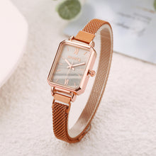 Load image into Gallery viewer, Fashionable Versatile Quartz Watch Small Retro Alloy Square Dial Alloy Watchband Simple Casual Wristwatch for Women

