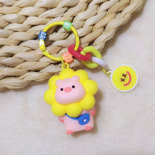 Load image into Gallery viewer, Cartoon Sunflower Little Pig Creative Keychain Pendant Keyrings Women Handbags Backpack Kids Girls Birthday Party Gifts
