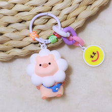 Load image into Gallery viewer, Cartoon Sunflower Little Pig Creative Keychain Pendant Keyrings Women Handbags Backpack Kids Girls Birthday Party Gifts
