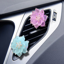 Load image into Gallery viewer, Car Air Freshener Beautiful Crystal Lotus Flower Perfume Decoration Clip Air Refresher Fragrance
