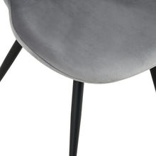 Load image into Gallery viewer, Dining chairs set of 2, Grey velvet  Chair modern kitchen chair with metal leg
