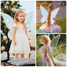 Load image into Gallery viewer, Colorful Butterfly Wings Children's Festival Party Performance Prop Angel Elf Wings Set Girl Holiday Photography Daily Photo Props
