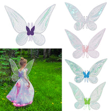 Load image into Gallery viewer, Colorful Butterfly Wings Children's Festival Party Performance Prop Angel Elf Wings Set Girl Holiday Photography Daily Photo Props
