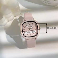 Load image into Gallery viewer, Small Dial Solid Color Square Dial Watch for Women Elegant Silicone Strap Watch Fashionable Campus Creative Style Watch
