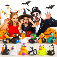 Load image into Gallery viewer, 2-inch Halloween Little Yellow Duck 24 Mixed Car Desktop Ornament Ghost Festival Pumpkin Ghost Shaped Duck Toy
