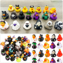 Load image into Gallery viewer, 2-inch Halloween Little Yellow Duck 24 Mixed Car Desktop Ornament Ghost Festival Pumpkin Ghost Shaped Duck Toy
