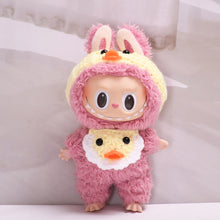 Load image into Gallery viewer, Mini Plush Doll's Clothes Outfit Accessories For 17cm Labubu Dolls Handmade Yellow Duck Bib Clothing Gift
