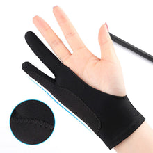 Load image into Gallery viewer, Drawing Glove Palm Rejection Two Finger Gloves for Apple IPad Capacitive Tablet Screen Artist Right/Left Hand Graphic Tablet
