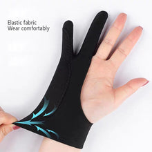 Load image into Gallery viewer, Drawing Glove Palm Rejection Two Finger Gloves for Apple IPad Capacitive Tablet Screen Artist Right/Left Hand Graphic Tablet
