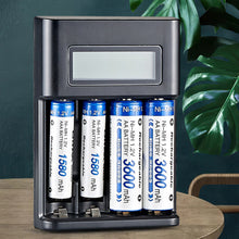 Load image into Gallery viewer, LCD Display AA / AAA Battery USB Charger 4 Slots For NI-MH /NI-CD AA AAA 1.2V Rechargeable Battery Indicator Battery Charger
