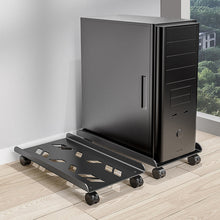 Load image into Gallery viewer, Adjustable Mobile CPU Stand Ventilated Computer Tower Stand PC Tower Stand with 4 Caster Wheels Fits Most PC Under Desk Holder
