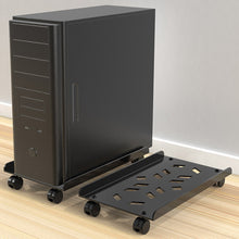 Load image into Gallery viewer, Adjustable Mobile CPU Stand Ventilated Computer Tower Stand PC Tower Stand with 4 Caster Wheels Fits Most PC Under Desk Holder
