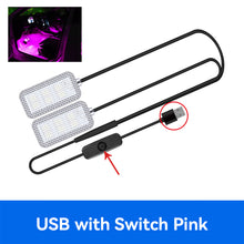 Load image into Gallery viewer, 2Pcs/Set 12V/5V USB LED Car Interior Atmosphere Backlight Ambient Mood Foot Light With Cigarette USB Lighter Decorative Lamp Auto Accessories
