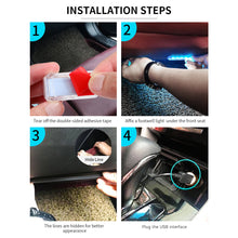 Load image into Gallery viewer, 2Pcs/Set 12V/5V USB LED Car Interior Atmosphere Backlight Ambient Mood Foot Light With Cigarette USB Lighter Decorative Lamp Auto Accessories
