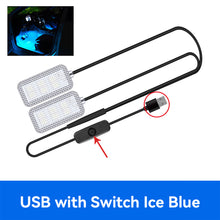 Load image into Gallery viewer, 2Pcs/Set 12V/5V USB LED Car Interior Atmosphere Backlight Ambient Mood Foot Light With Cigarette USB Lighter Decorative Lamp Auto Accessories
