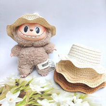 Load image into Gallery viewer, Doll Straw Hat for Dollhouse Miniature 17cm Labubu Color Match Hat Kawaii Cute Doll Accessories Kids Girls Toys
