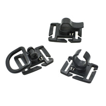 Load image into Gallery viewer, 1PC Outdoor Fan Loadable D-Buckle 360° Rotary Flashlight Water Pipe Clamp Hanging Ring Buckle For MOLLE Webbing
