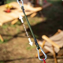 Load image into Gallery viewer, 1PC 30-120CM Multi-Purpose Outdoor Camping Elastic Rope With Hiking Buckle 8MM Thick Luggage Binding Elastic Rope Tent Clothesline
