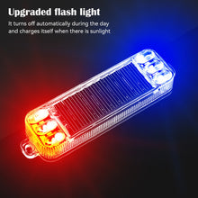 Load image into Gallery viewer, Mortorcycle Solar Power LED Warning Light Night Ride Tail Light Anti-rear Strobe Light for Motorcycle Electric Vehicle Bicycle
